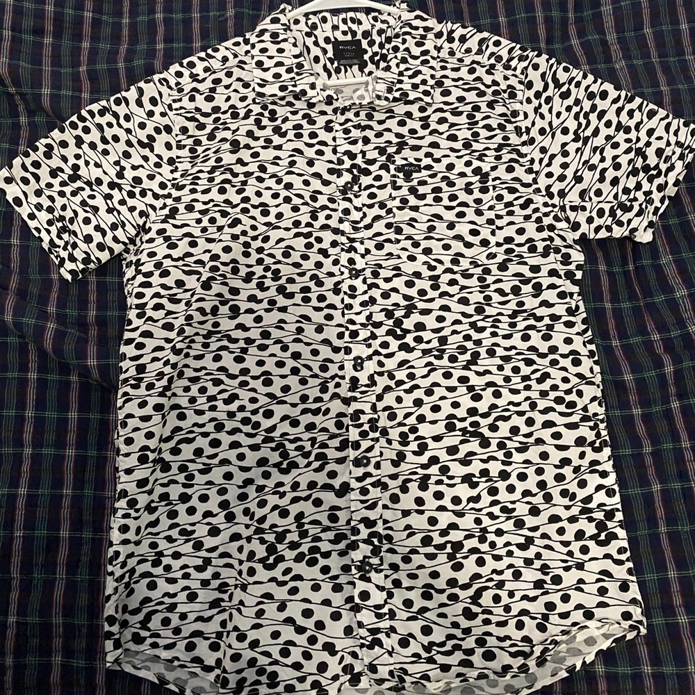 RVCA Short Sleeve Button Down Size L